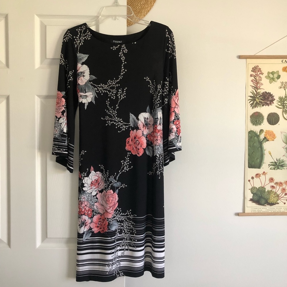 Black Floral Dress Size M